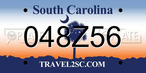 048Z56 South Carolina License Plate