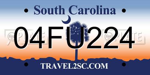 04FU224 South Carolina License Plate