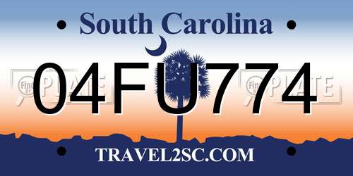 04FU774 South Carolina License Plate