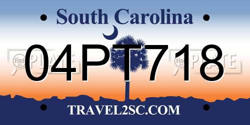 04PT718 South Carolina License Plate