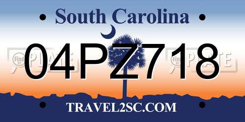04PZ718 South Carolina License Plate