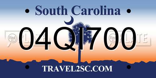 04QI700 South Carolina License Plate