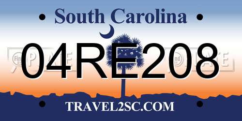 04RE208 South Carolina License Plate