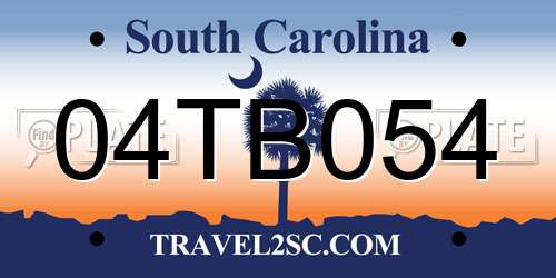 04TB054 South Carolina License Plate