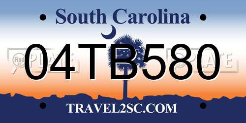 04TB580 South Carolina License Plate