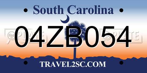 04ZB054 South Carolina License Plate