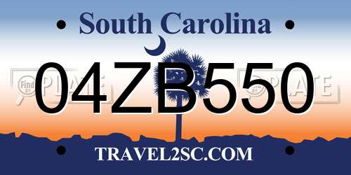 04ZB550 South Carolina License Plate