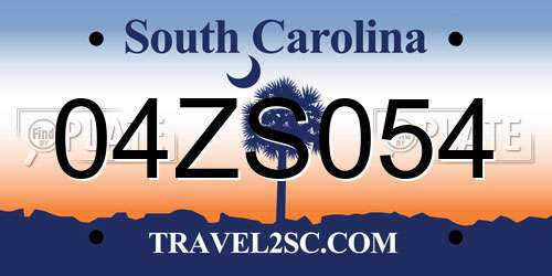 04ZS054 South Carolina License Plate