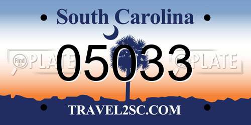 05033 South Carolina License Plate