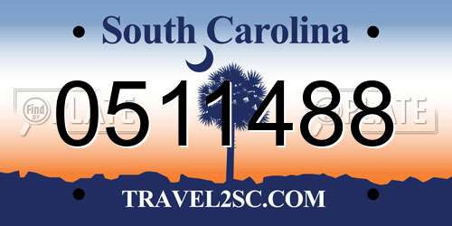 0511488 South Carolina License Plate