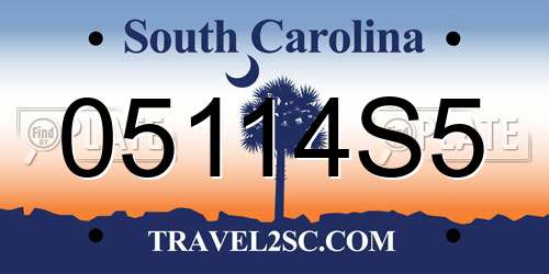 05114S5 South Carolina License Plate