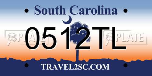 0512TL South Carolina License Plate
