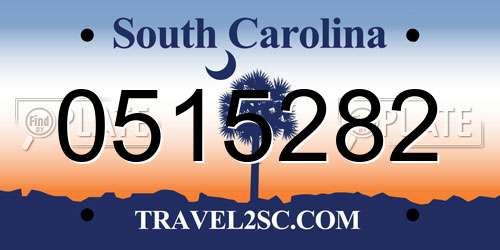0515282 South Carolina License Plate