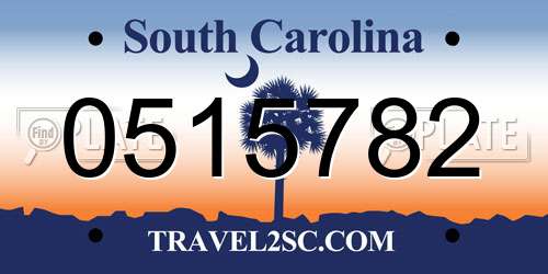 0515782 South Carolina License Plate