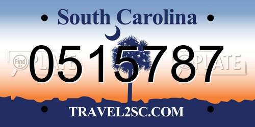 0515787 South Carolina License Plate