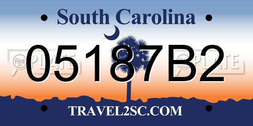 05187B2 South Carolina License Plate