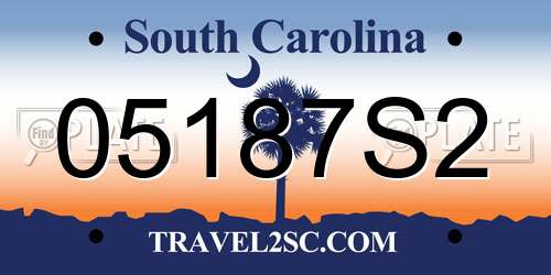 05187S2 South Carolina License Plate