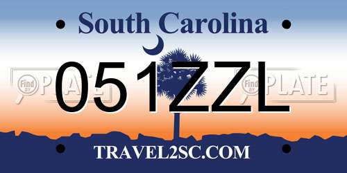 051ZZL South Carolina License Plate