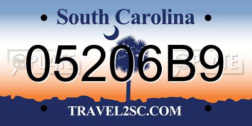 05206B9 South Carolina License Plate