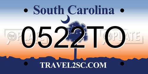 0522TO South Carolina License Plate