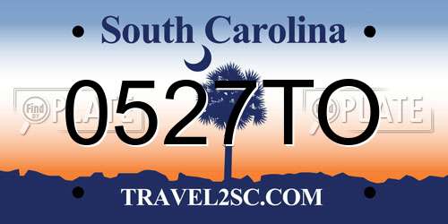 0527TO South Carolina License Plate