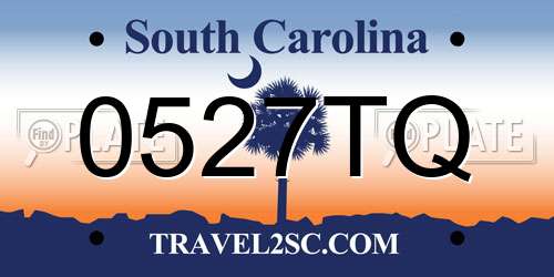 0527TQ South Carolina License Plate