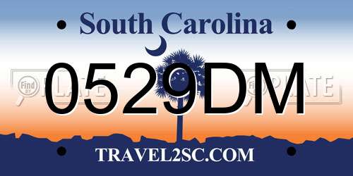 0529DM South Carolina License Plate