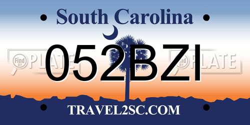 052BZI South Carolina License Plate