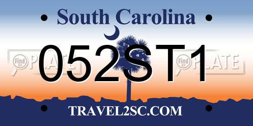 052ST1 South Carolina License Plate