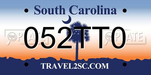 052TT0 South Carolina License Plate