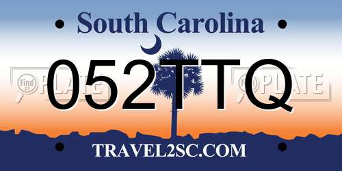 052TTQ South Carolina License Plate