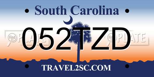 052TZD South Carolina License Plate