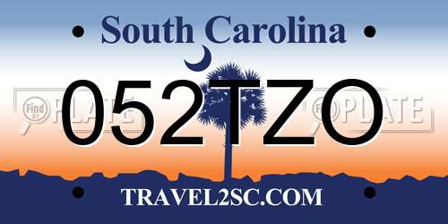 052TZO South Carolina License Plate