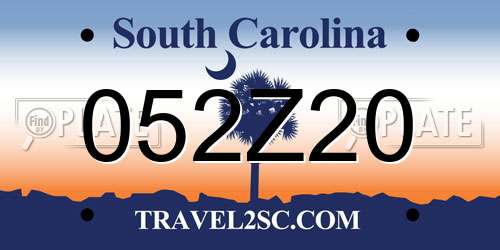 052Z20 South Carolina License Plate