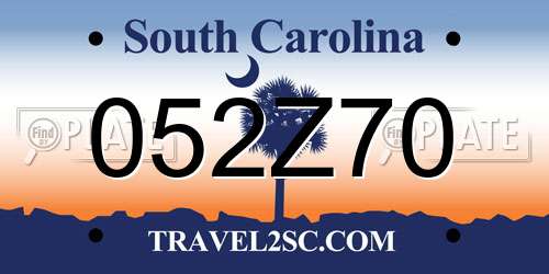 052Z70 South Carolina License Plate