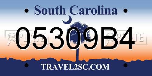 05309B4 South Carolina License Plate