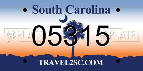 05315 South Carolina License Plate