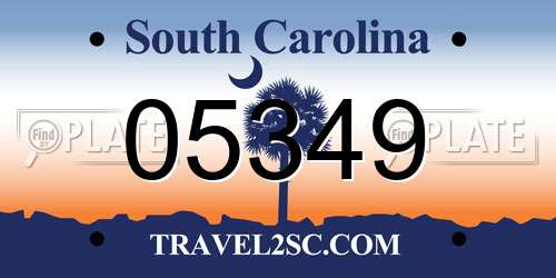 05349 South Carolina License Plate