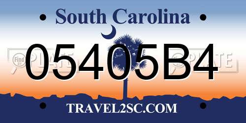 05405B4 South Carolina License Plate