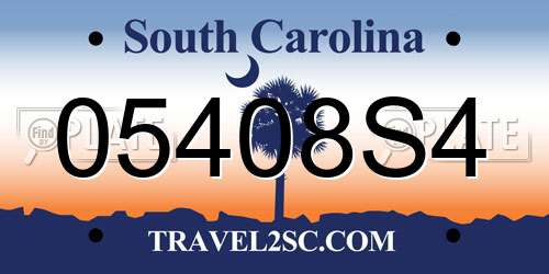 05408S4 South Carolina License Plate