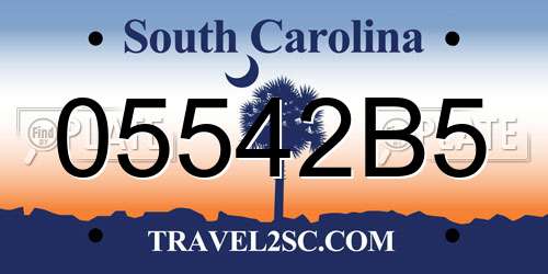 05542B5 South Carolina License Plate