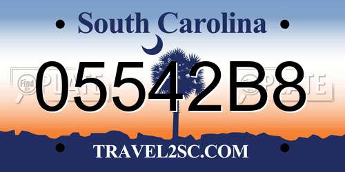 05542B8 South Carolina License Plate