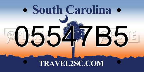 05547B5 South Carolina License Plate