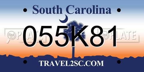 055K81 South Carolina License Plate