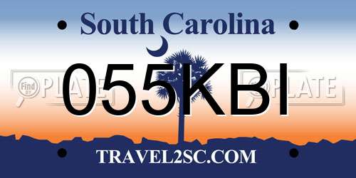 055KBI South Carolina License Plate