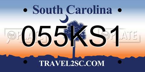 055KS1 South Carolina License Plate