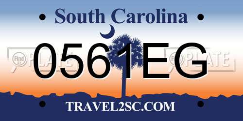 0561EG South Carolina License Plate