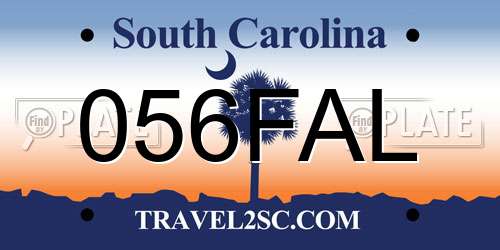 056FAL South Carolina License Plate