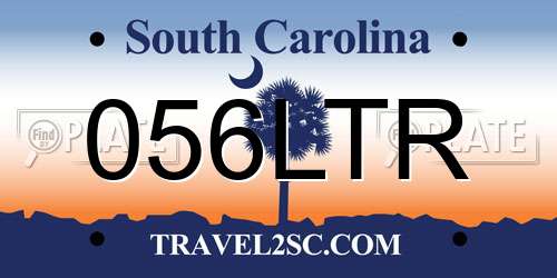056LTR South Carolina License Plate
