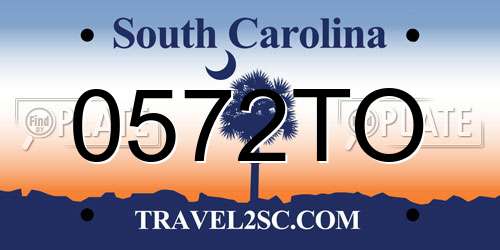 0572TO South Carolina License Plate